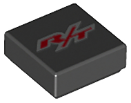 Part 3070pb128 - Tile 1 x 1 with 'R/T' Pattern - De BrickPlaats