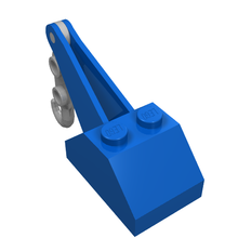 Part 3135c02 - Hook Slope 45 2 x 3 x 1 1/3 Double with Arm and Light Gray Tow Hook - De BrickPlaats