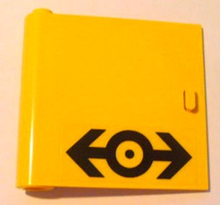 Part 3195pb02 - Door 1 x 5 x 4 Left with Train Logo Black Pattern (Sticker) - Set 4564 - De BrickPlaats