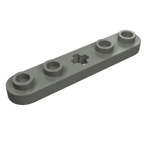 Part 32124 - Technic, Plate 1 x 5 with Smooth Ends, 4 Studs and Center Axle Hole - De BrickPlaats
