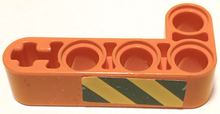 Part 32140pb26R - Technic, Liftarm, Modified Bent Thick L-Shape 2 x 4 with Black and Yellow Danger Stripes Pattern on Outside Model Right Side (Sticker) - Set 42062 - De BrickPlaats