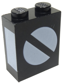 Part 3245bpx1 - Brick 1 x 2 x 2 with Inside Axle Holder with Train Switch White Pattern - De BrickPlaats