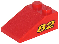 Part 3298pb029 - Slope 33 3 x 2 with Yellow Number 82 Pattern on Both Sides (Stickers) - Set 8210 - De BrickPlaats
