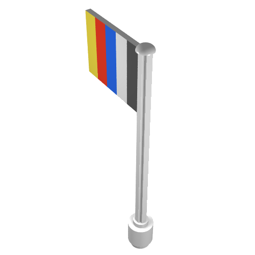 Part 3596p01 - Flag on Flagpole, Straight with Stripes Pattern - De BrickPlaats
