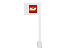 Part 3596pb03 - Flag on Flagpole, Straight with Red Small Lego Pattern - De BrickPlaats