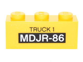 Part 3622pb066 - Brick 1 x 3 with 'TRUCK 1' and 'MDJR-86' Pattern (Sticker) - Set 76051 - De BrickPlaats