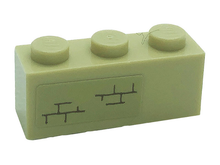 Part 3622pb135L - Brick 1 x 3 with Bricks Pattern Model Left Side (Sticker) - Set 71043 - De BrickPlaats