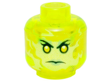 Part 3626pb1391 - Minifigure, Head Alien Female Ghost with Yellowish Green Face and Sand Green Lips Pattern - De BrickPlaats