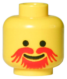 Part 3626px120 - Minifigure, Head Moustache Red Goatee Pattern - De BrickPlaats