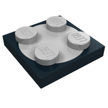 Part 3680c02 - Turntable 2 x 2 Plate with Light Bluish Gray Top (3680 / 3679) - De BrickPlaats