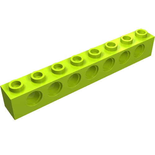 Part 3702 - Technic, Brick 1 x 8 with Holes - De BrickPlaats