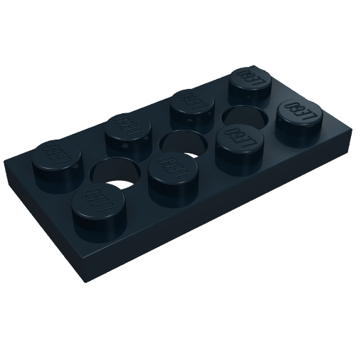 Part 3709 - Technic, Plate 2 x 4 with 3 Holes - De BrickPlaats