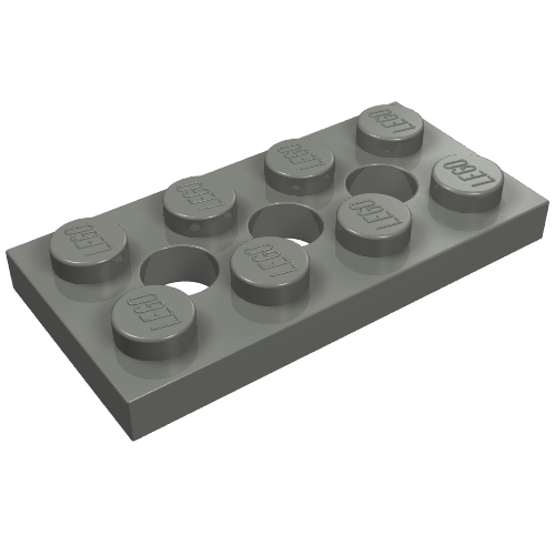Part 3709 - Technic, Plate 2 x 4 with 3 Holes - De BrickPlaats