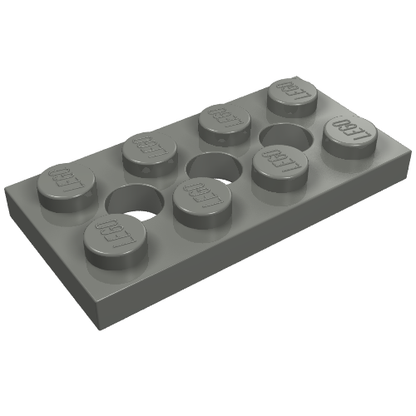 Part 3709 - Technic, Plate 2 x 4 with 3 Holes - De BrickPlaats