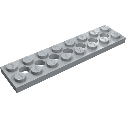 Part 3738 - Technic, Plate 2 x 8 with 7 Holes - De BrickPlaats