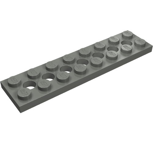 Part 3738 - Technic, Plate 2 x 8 with 7 Holes - De BrickPlaats