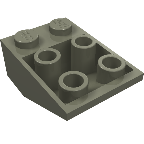Part 3747a - Slope, Inverted 33 3 x 2 with Flat Bottom Pin without Connections between Studs - De BrickPlaats