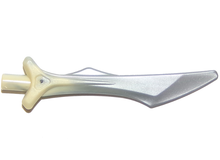 Part 37680pb01 - Minifigure, Weapon Sword, Blade with Bar and Spike on Side with Marbled Flat Silver Pattern - De BrickPlaats