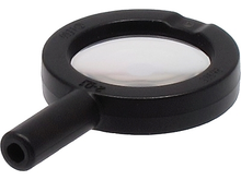 Part 38648c01 - Minifigure, Utensil Magnifying Glass Thick Frame and Hollow Handle with Trans-Clear Lens - De BrickPlaats