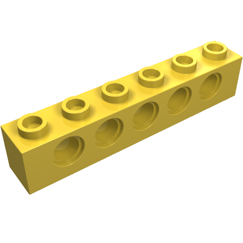Part 3894 - Technic, Brick 1 x 6 with Holes - De BrickPlaats