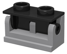 Part 3937c02 - Hinge Brick 1 x 2 with Black Top Plate (3937 / 3938) - De BrickPlaats