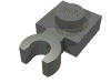 Part 4085d - Plate, Modified 1 x 1 with Open O Clip Thick (Vertical Grip) - De BrickPlaats