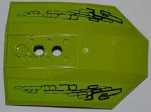 Part 42021pb03 - Cockpit 8 x 6 x 2 Curved with Black Lines on Lime Background Pattern (Stickers) - Set 8079 - De BrickPlaats