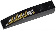 Part 42022pb27L - Slope, Curved 6 x 1 with Gold and Silver Mechanical Pattern Model Left Side (Sticker) - Set 76007 - De BrickPlaats