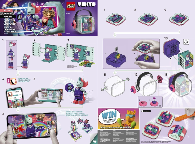 Instruction 43106 - Unicorn DJ BeatBox - De BrickPlaats