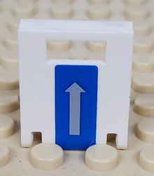 Part 4346pb16 - Container, Box 2 x 2 x 2 Door with Slot with Arrow Vertical on Blue Pattern (Sticker) - Set 7741 - De BrickPlaats