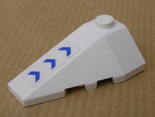 Part 43710pb03 - Wedge 4 x 2 Triple Left with Three Blue Arrows Pattern (Sticker) - Set 7700 - De BrickPlaats
