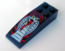 Part 44126pb005 - Slope, Curved 6 x 2 with Cobra Pattern (Sticker) - Set 8669 - De BrickPlaats
