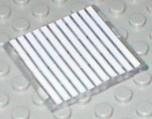 Part 4448p02 - Glass for Window 4 x 4 x 3 Roof with 11 White Stripes Pattern (Sticker) - Sets 6380 / 6398 - De BrickPlaats