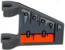 Part 44676pb032R - Flag 2 x 2 Trapezoid with Armor Plates with Rivets, Orange Flap Pattern Model Right Side (Sticker) - Set 70601 - De BrickPlaats