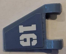 Part 44676pb056L - Flag 2 x 2 Trapezoid with White '16' Pattern Model Left Side (Sticker) - Set 70629 - De BrickPlaats