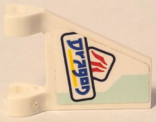 Part 44676pb072R - Flag 2 x 2 Trapezoid with Blue 'Dragon', Yellow Line and Light Aqua Stripe Pattern Model Right Side (Sticker) - Set 71709 - De BrickPlaats