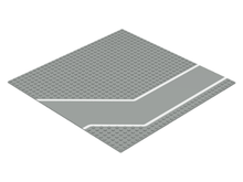 Part 4478px1 - Baseplate, Road 32 x 32 with Driveway and White Stripes Pattern - De BrickPlaats