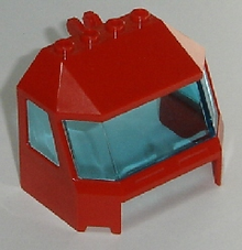 Part 45406c02 - Windscreen 4 x 6 x 4 Cab with Hinge and 1 x 4 Bottom Cutout with Trans-Light Blue Glass (45406 / 46103) - De BrickPlaats