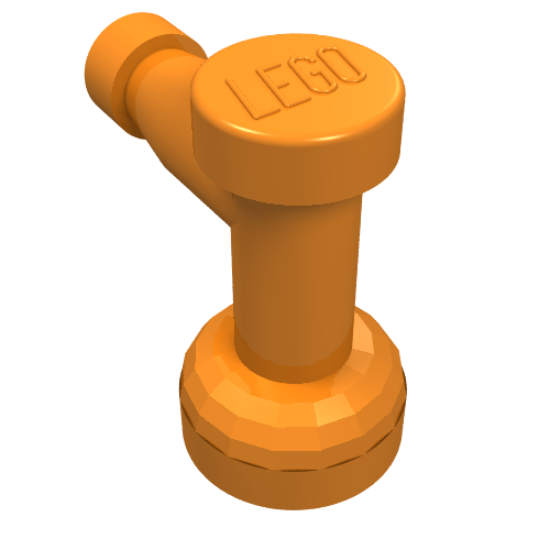 Part 4599a - Tap 1 x 1 with Hole in Nozzle End - De BrickPlaats