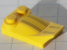 Part 47456pb003 - Slope, Curved 3 x 2 x 2/3 with 2 Studs, Wing End with 8 Black Stripes Pattern (Stickers) - Set 8122 - De BrickPlaats