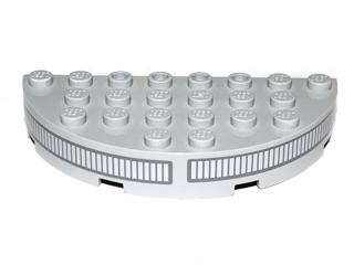 Part 47974pb001 - Brick, Round Corner 4 x 8 Full Brick Double with Double Radiator Pattern (Sticker) - Set 9490 - De BrickPlaats
