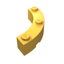 Part 48092 - Brick, Round Corner 4 x 4 Macaroni Wide with 3 Studs - De BrickPlaats
