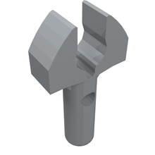 Part 48729b - Bar 1L with Clip Mechanical Claw - Cut Edges and Hole on Side - De BrickPlaats
