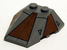 Part 48933pb008 - Wedge 4 x 4 Triple with Stud Notches with Sith Nightspeeder Pattern 1 - De BrickPlaats