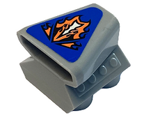 Part 50943pb04 - Vehicle, Air Scoop Engine Top 2 x 2 with Orange Flames on Blue Background Pattern (Sticker) - Set 8197 - De BrickPlaats