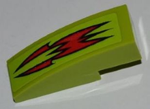 Part 50950pb023 - Slope, Curved 3 x 1 with Red Fire Pattern (Sticker) - Set 8199 - De BrickPlaats