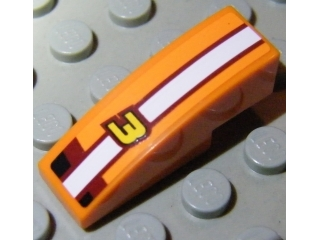 Part 50950pb031 - Slope, Curved 3 x 1 with Number 3 and White Stripe Pattern (Sticker) - Set 8304 - De BrickPlaats