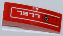 Part 50950pb045R - Slope, Curved 3 x 1 with Panel and '7977' Pattern Model Right Side (Sticker) - Set 7977 - De BrickPlaats