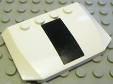 Part 52031pb019 - Wedge 4 x 6 x 2/3 Triple Curved with Black Stripe Pattern (Sticker) - Set 7245-1 - De BrickPlaats