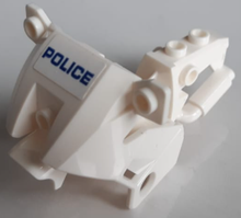Part 52035pb15 - Motorcycle Fairing, City with Blue 'POLICE' on White Background Pattern (Sticker) - Set 60200 - De BrickPlaats